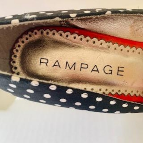 Rampage Black/White Polka Dot Platform Peep Toe - Picture 7 of 8